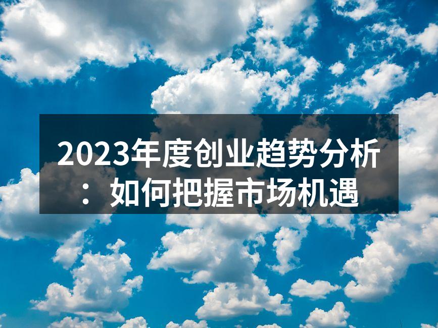 把握创业机遇,勇往直前